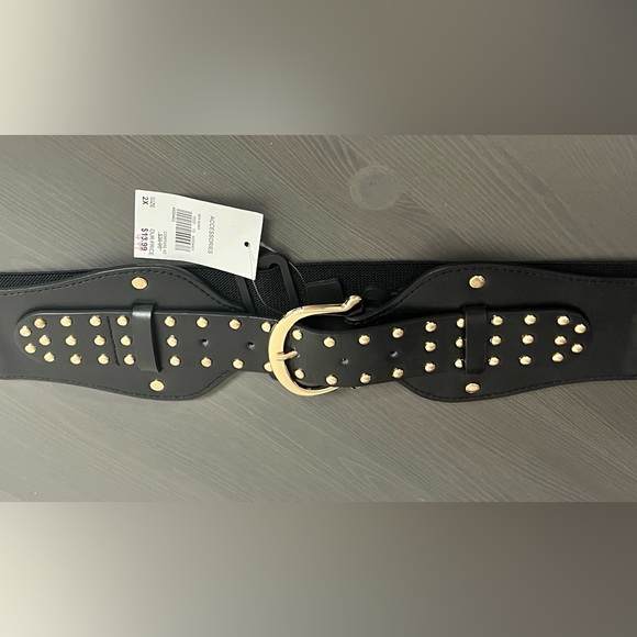 2X Cato Black Cinch Waist Belt - Picture 2 of 3